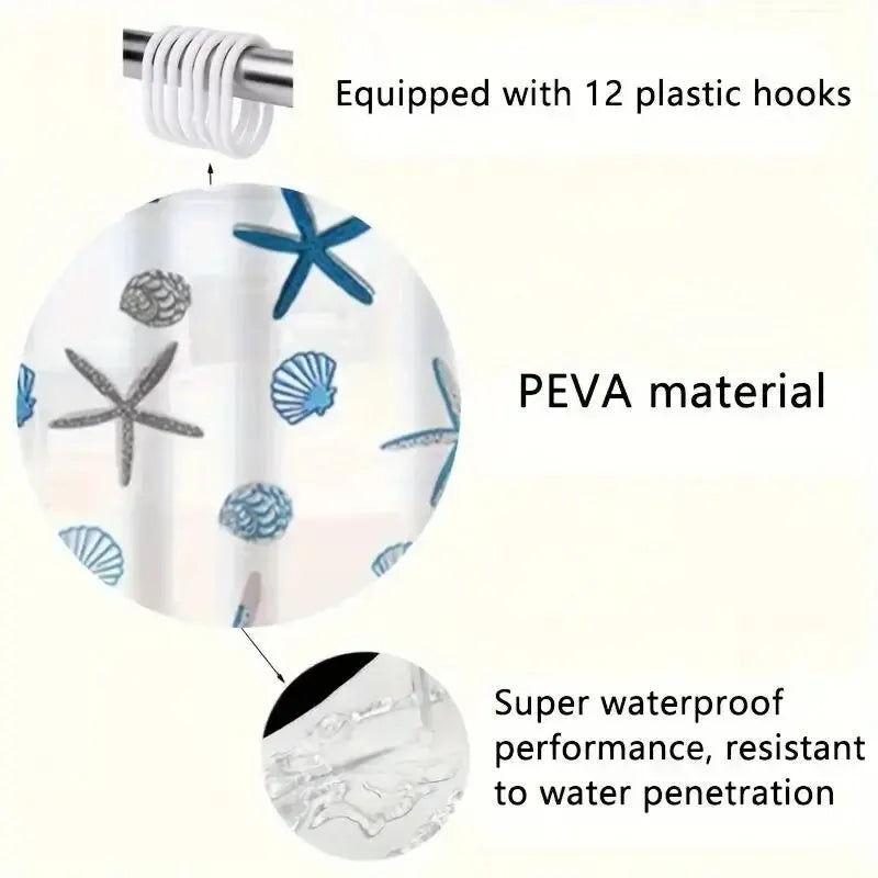 AquaShield | Waterproof PEVA shower curtain with patterns