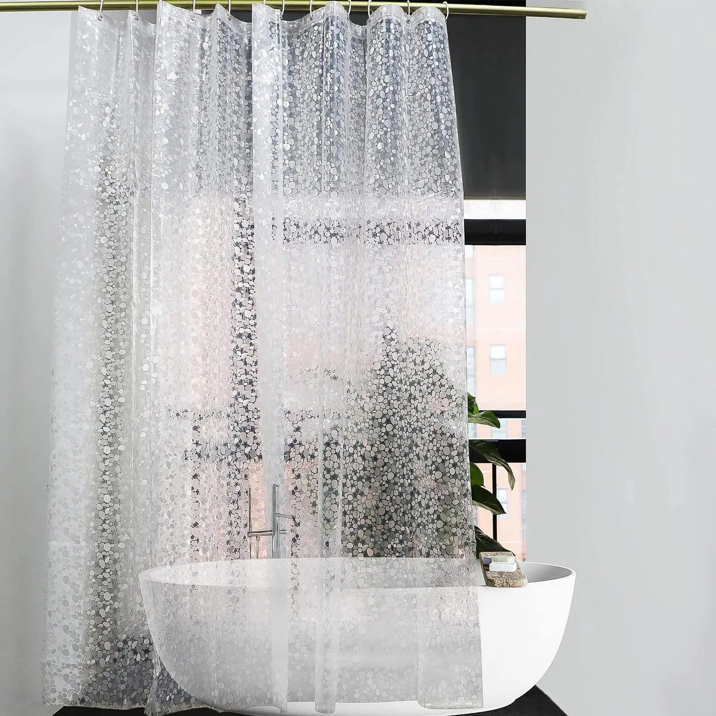 PebbleGuard | Transparent waterproof PEVA shower curtain