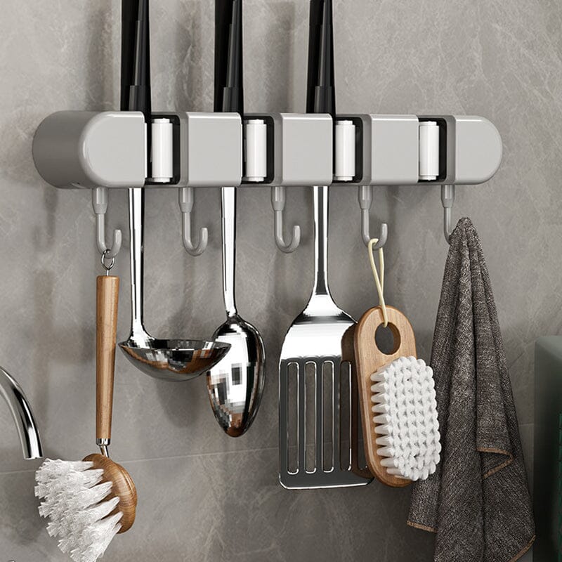 NeatGrip | Wall-Mounted Mop & Broom Holder with Hooks