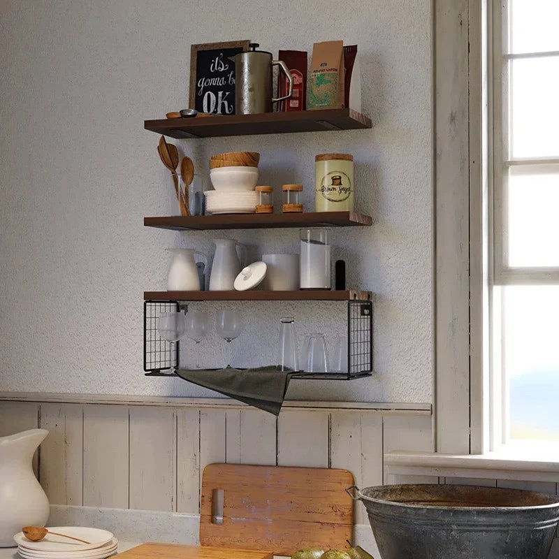 Nova | Wall-Mounted Wooden Bathroom Shelf