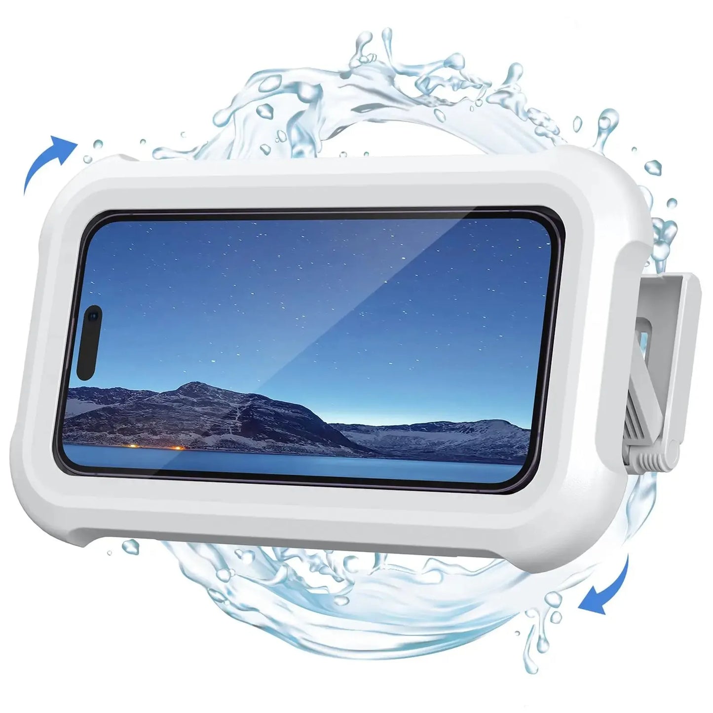AquaView | Waterproof Shower Phone Holder with 480° Rotation & Touchscreen