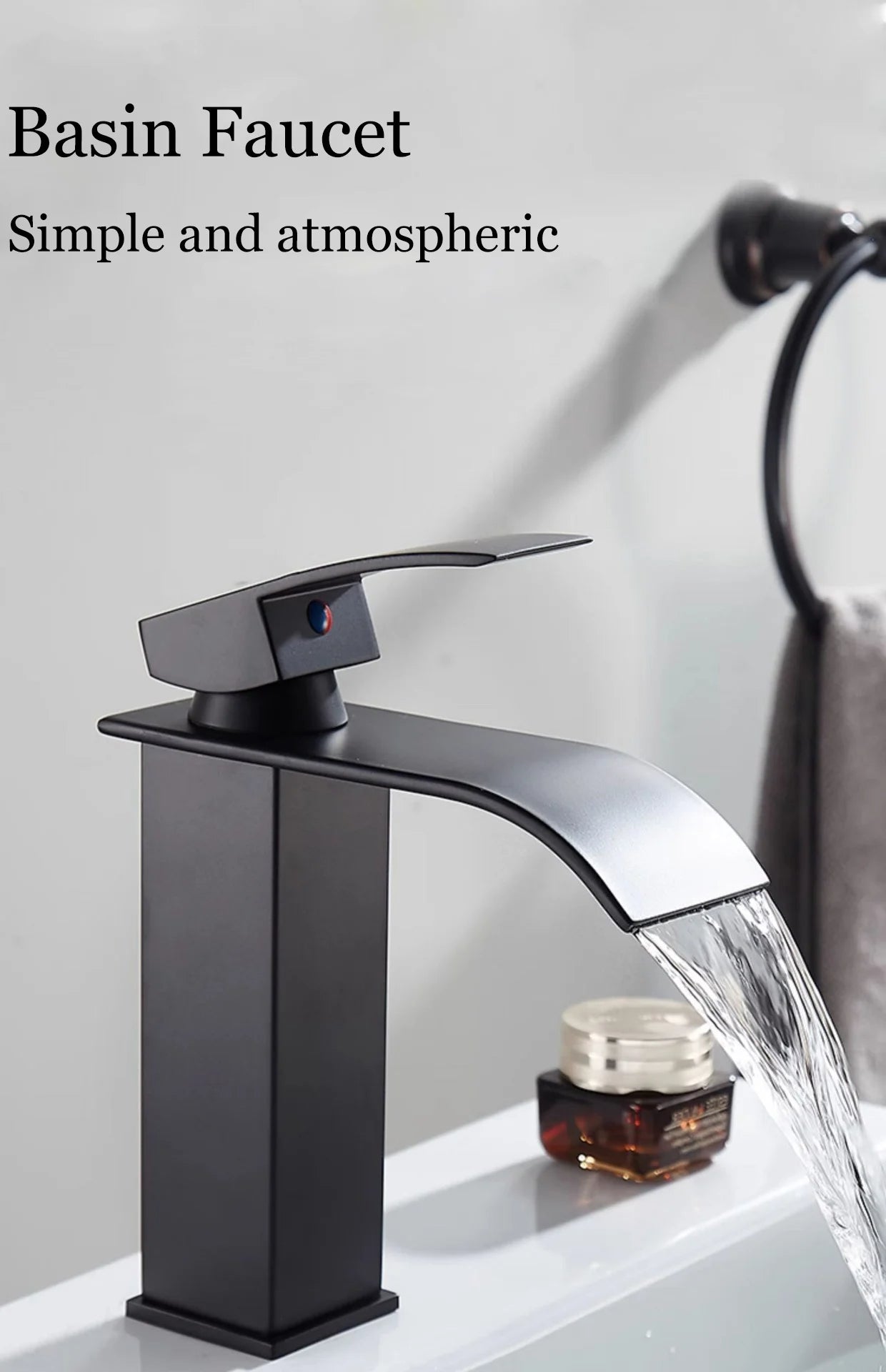 FlowMist | Modern Waterfall Basin Faucet with Hot & Cold Control