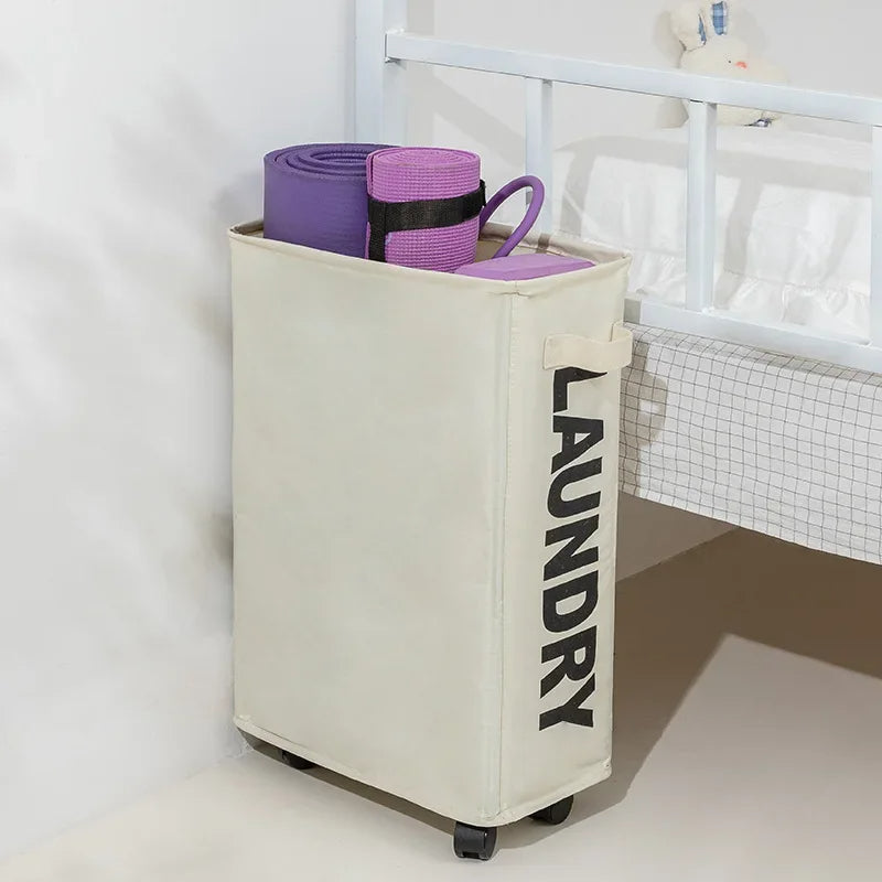 SlimRoll | Tall Rolling Laundry Basket with Wheels