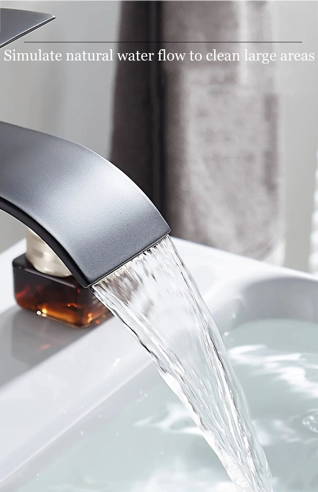 FlowMist | Modern Waterfall Basin Faucet with Hot & Cold Control