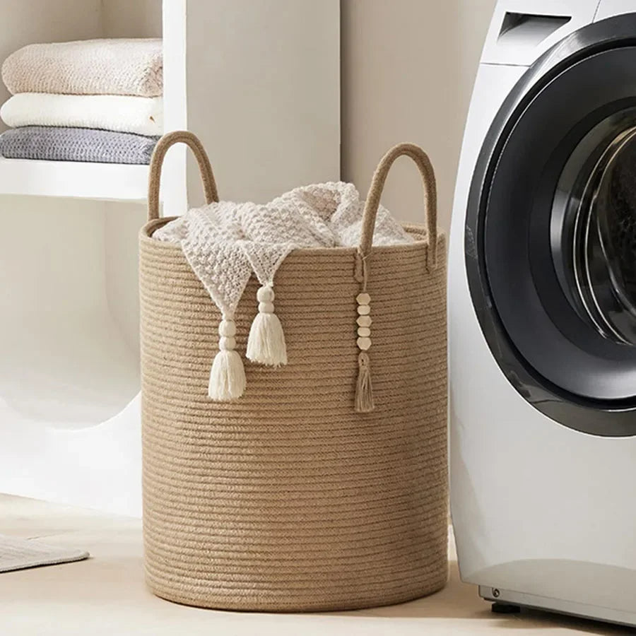 WeaveTidy | 72L Large Woven Laundry Basket