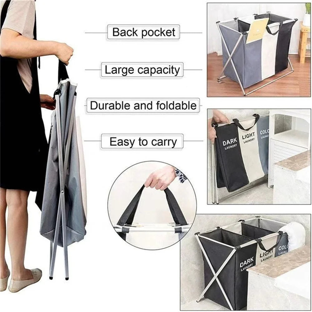 TriSort | Foldable 3-Grid Laundry Basket