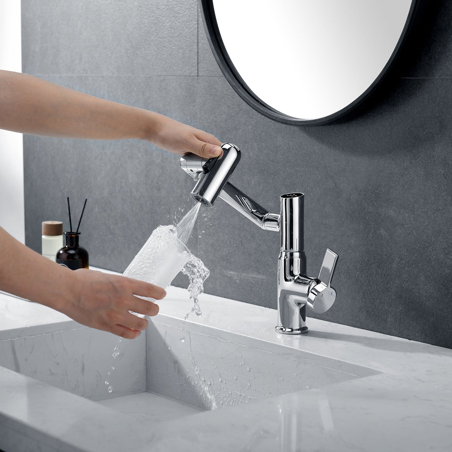 AquaSense | Smart Rotatable Bathroom Faucet with LED Temperature Display