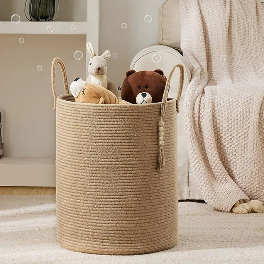 WeaveTidy | 72L Large Woven Laundry Basket