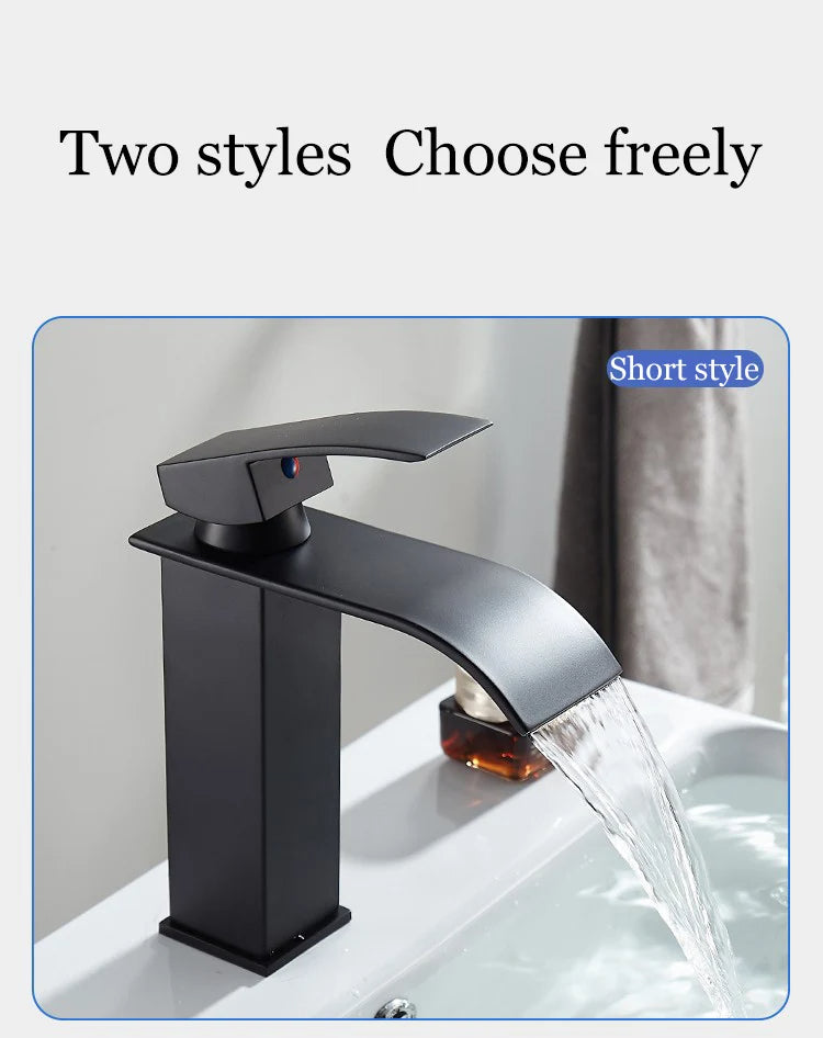 FlowMist | Modern Waterfall Basin Faucet with Hot & Cold Control