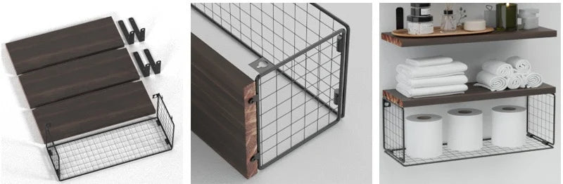 Nova | Wall-Mounted Wooden Bathroom Shelf