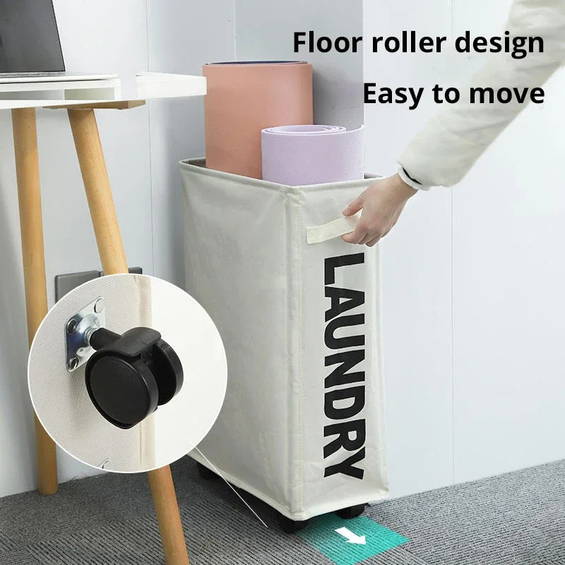 SlimRoll | Tall Rolling Laundry Basket with Wheels