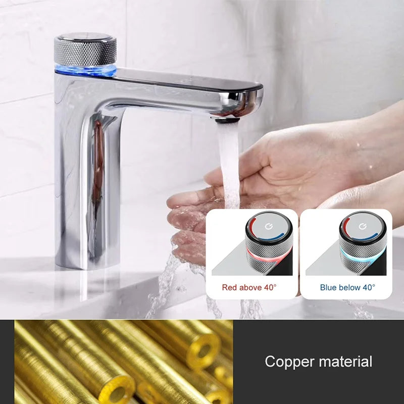 LumiFlow | Smart LED Temperature Display Brass Sink Tap