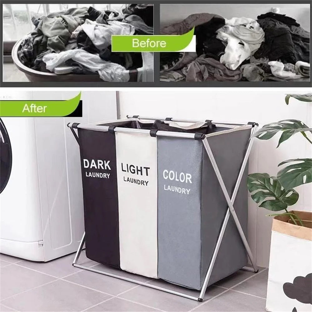 TriSort | Foldable 3-Grid Laundry Basket