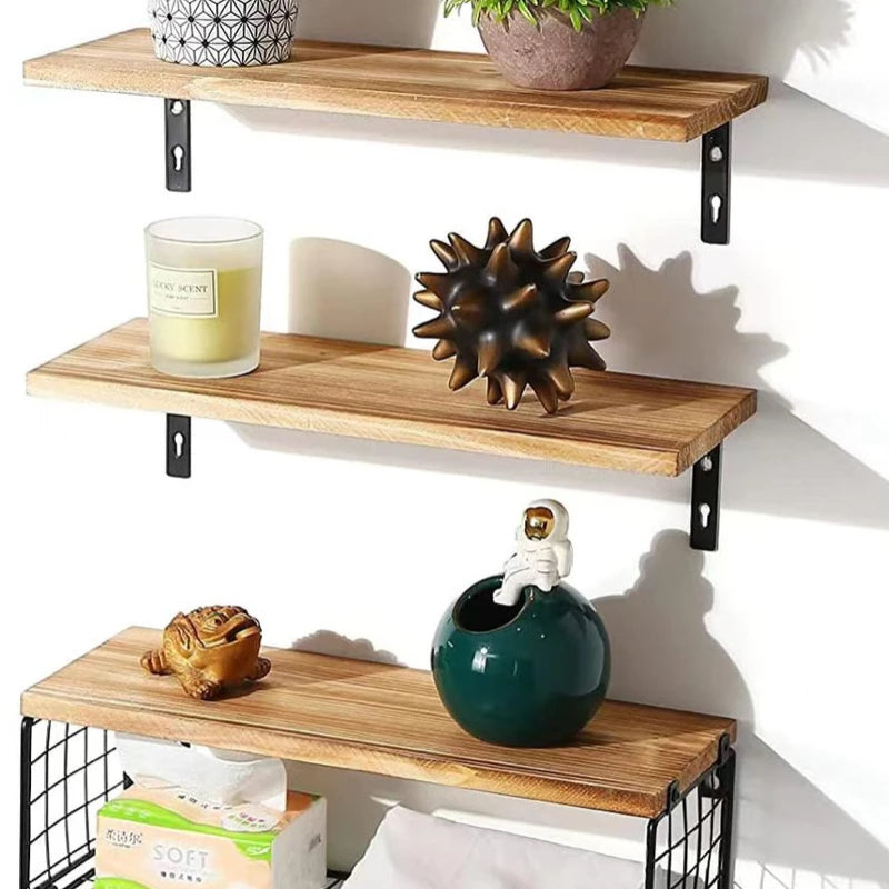 Nova | Wall-Mounted Wooden Bathroom Shelf