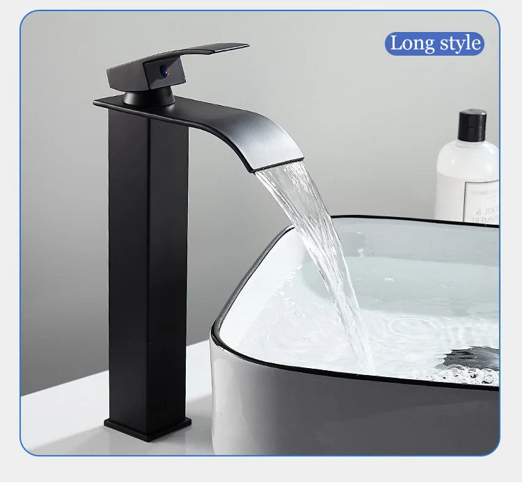 FlowMist | Modern Waterfall Basin Faucet with Hot & Cold Control