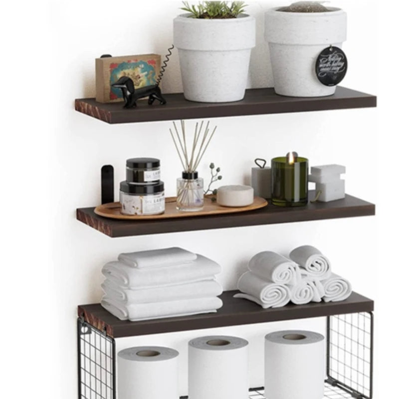 Nova | Wall-Mounted Wooden Bathroom Shelf