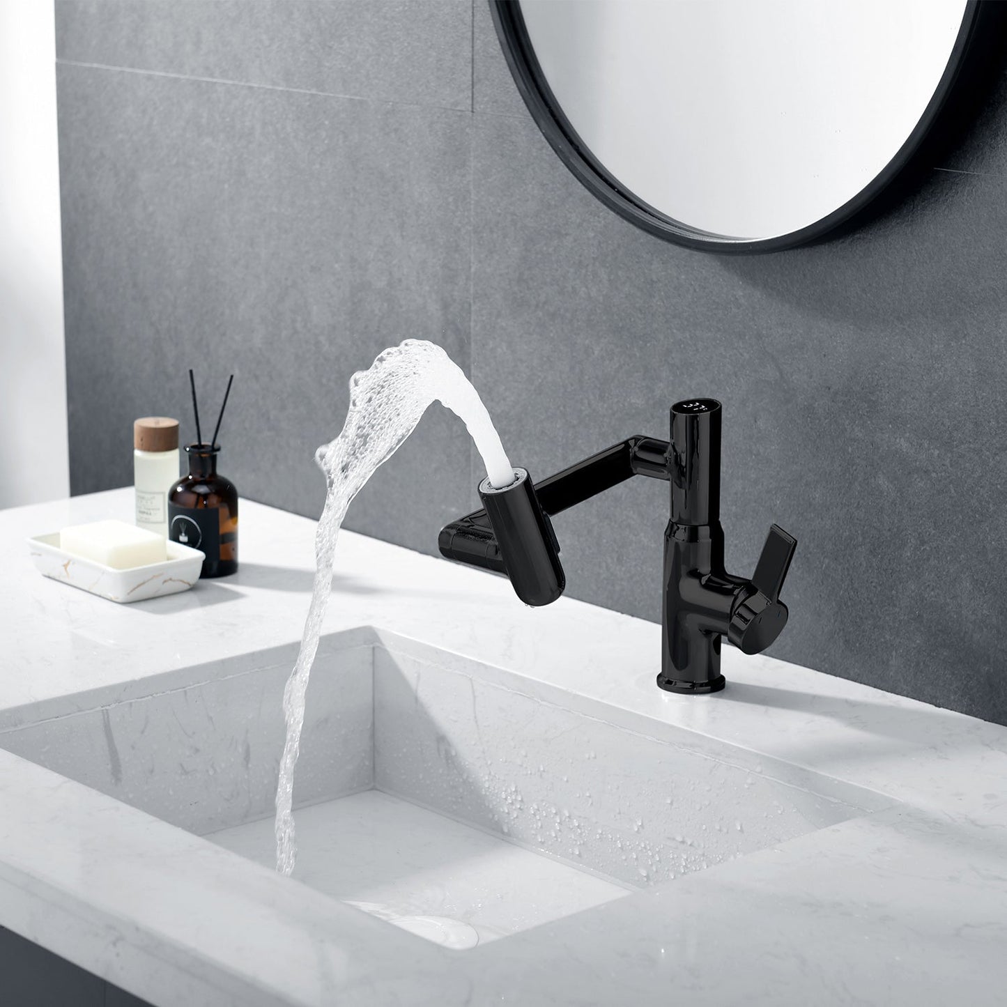 AquaSense | Smart Rotatable Bathroom Faucet with LED Temperature Display