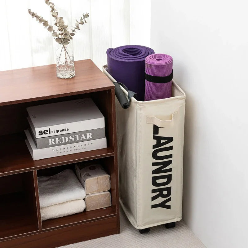 SlimRoll | Tall Rolling Laundry Basket with Wheels