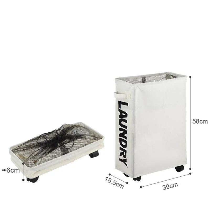 SlimRoll | Tall Rolling Laundry Basket with Wheels