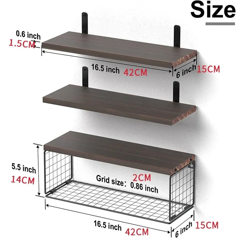 Nova | Wall-Mounted Wooden Bathroom Shelf