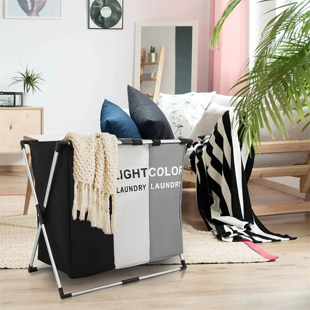 TriSort | Foldable 3-Grid Laundry Basket