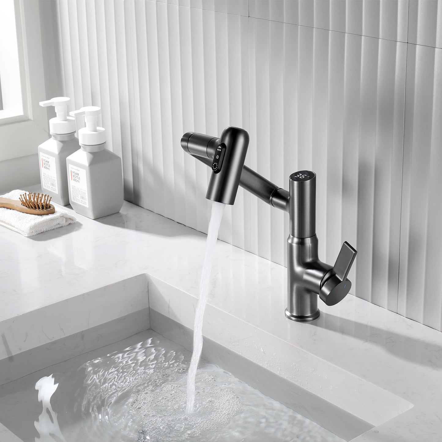AquaSense | Smart Rotatable Bathroom Faucet with LED Temperature Display