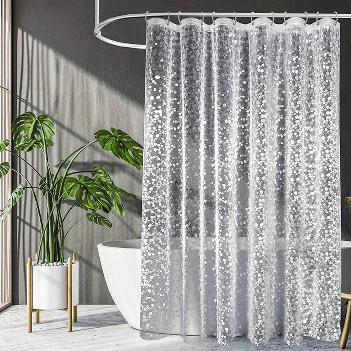 PebbleGuard | Transparent waterproof PEVA shower curtain