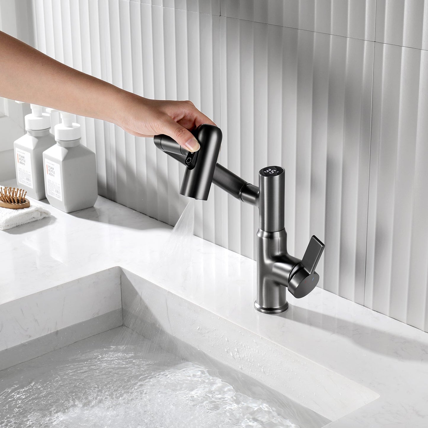 AquaSense | Smart Rotatable Bathroom Faucet with LED Temperature Display