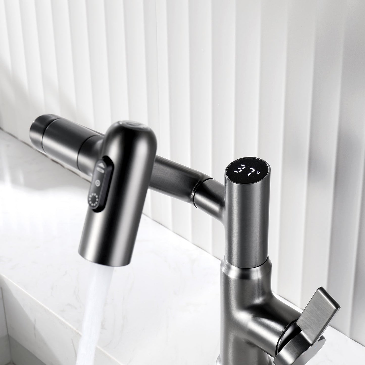 AquaSense | Smart Rotatable Bathroom Faucet with LED Temperature Display