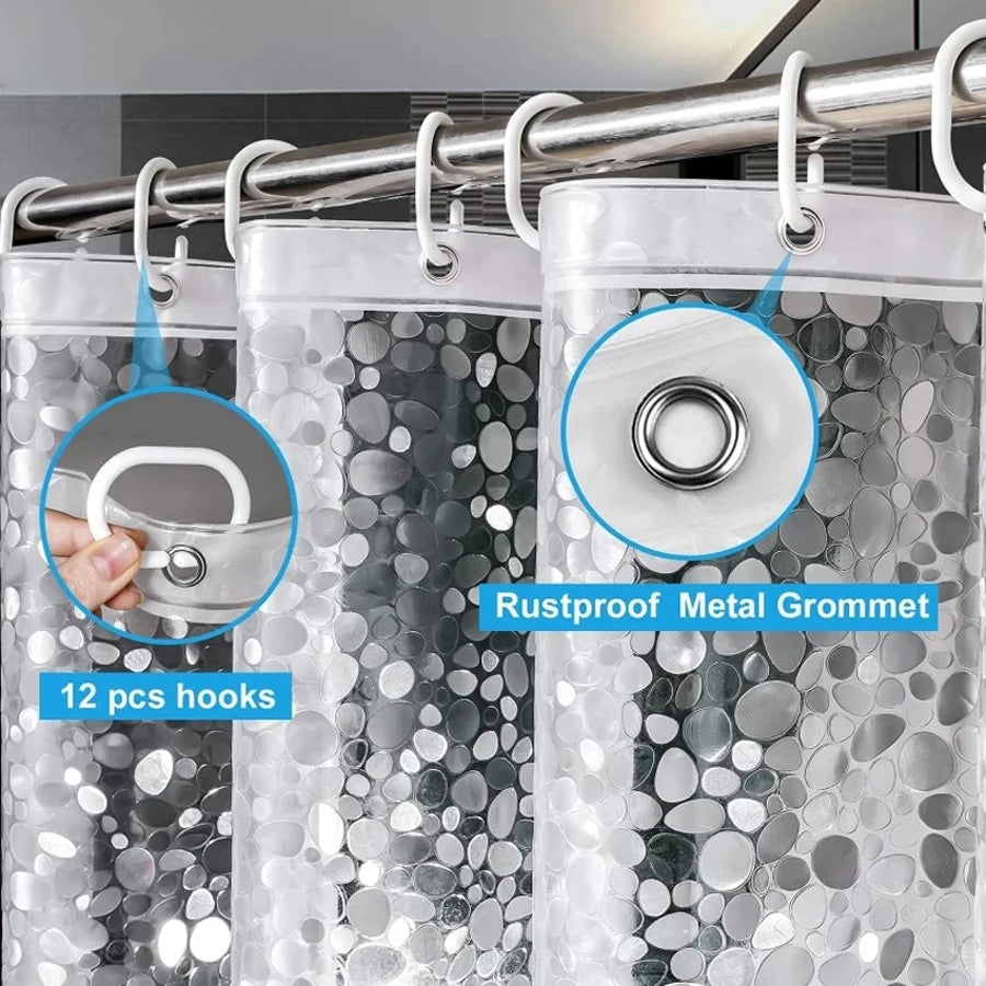 PebbleGuard | Transparent waterproof PEVA shower curtain