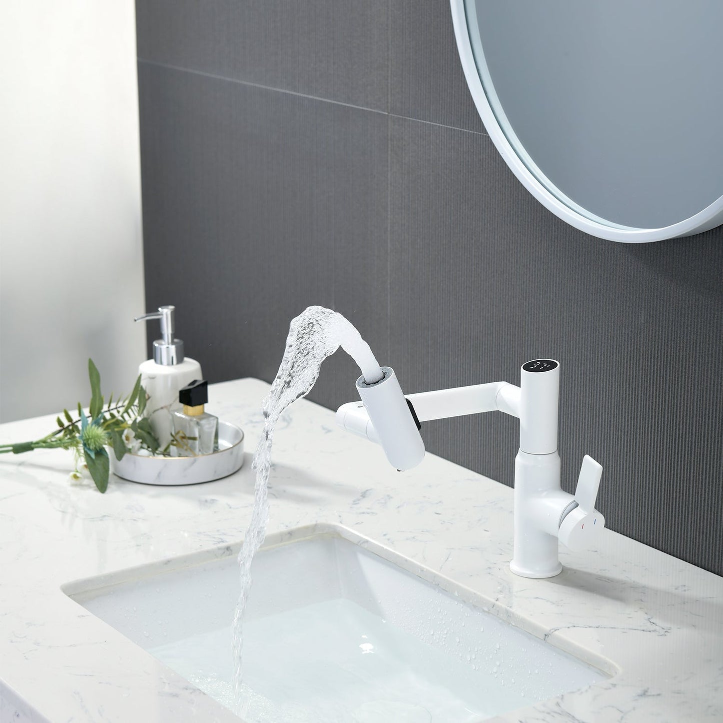 AquaSense | Smart Rotatable Bathroom Faucet with LED Temperature Display