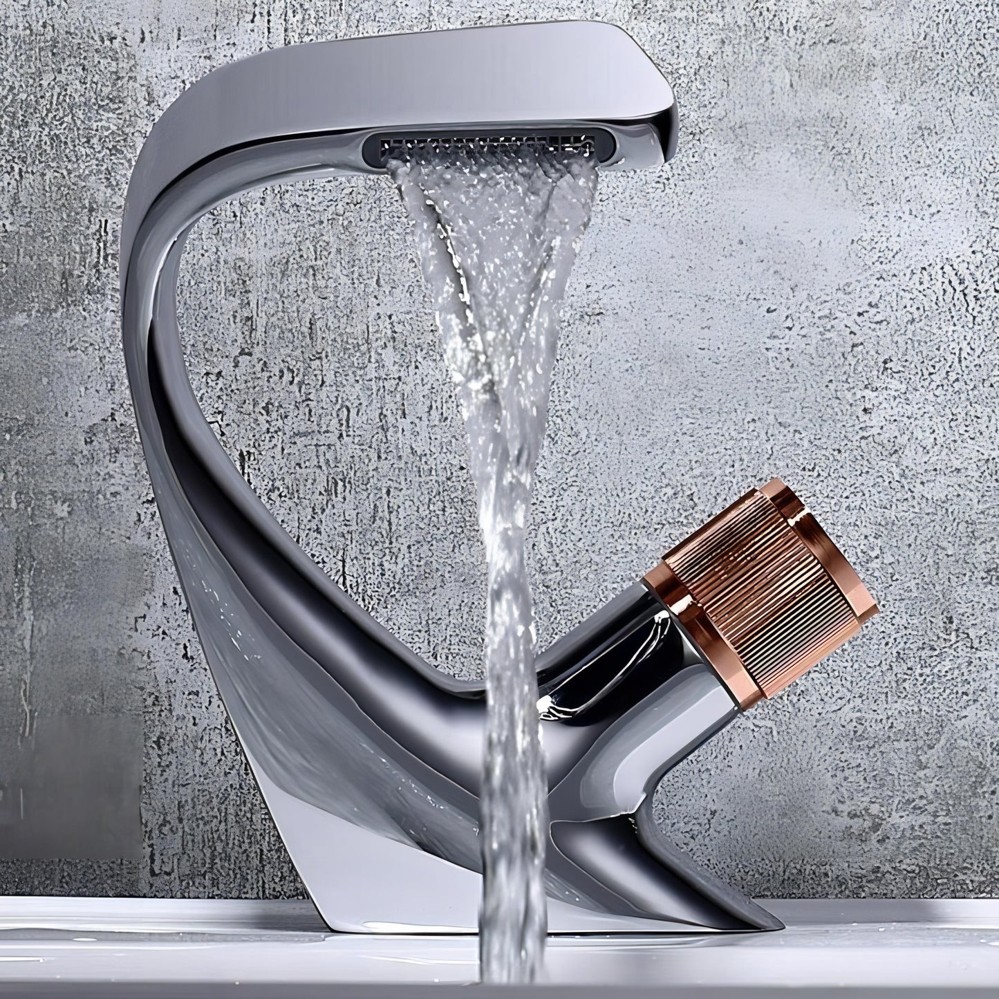AquaCurve | Modern Curved Waterfall Basin Tap