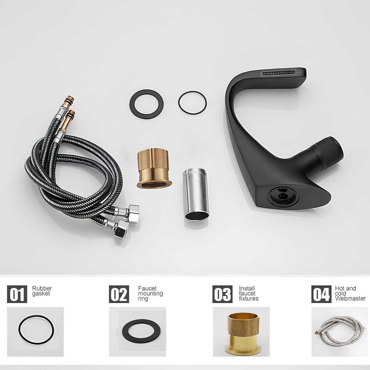 AquaCurve | Modern Curved Waterfall Basin Tap