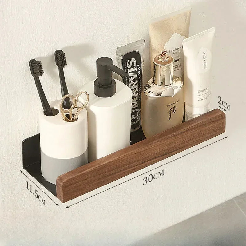 Aquora | Waterproof Floating Bathroom Shelf with Guardrail
