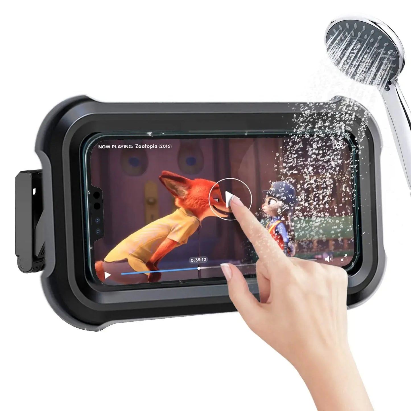 AquaView | Waterproof Shower Phone Holder with 480° Rotation & Touchscreen
