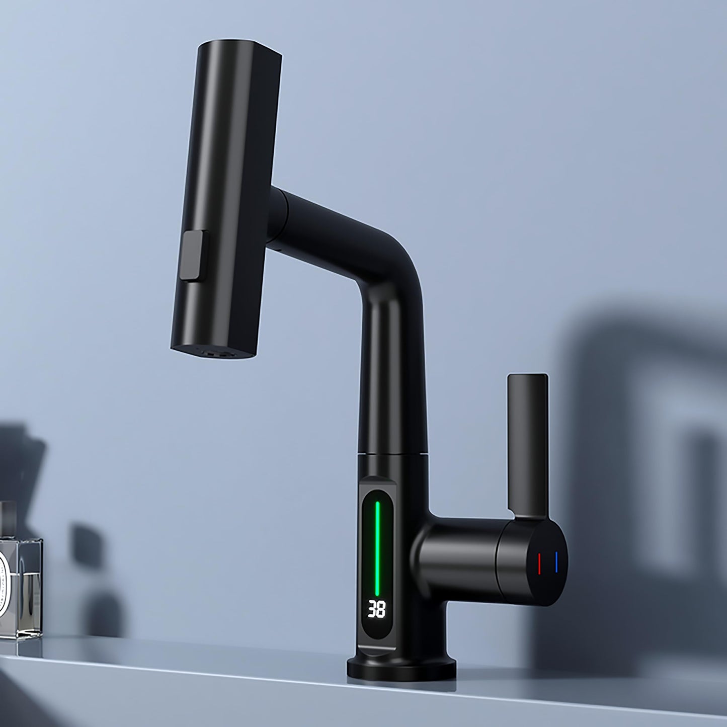 AquaGlow | LED Temperature-Display Bathroom Faucet