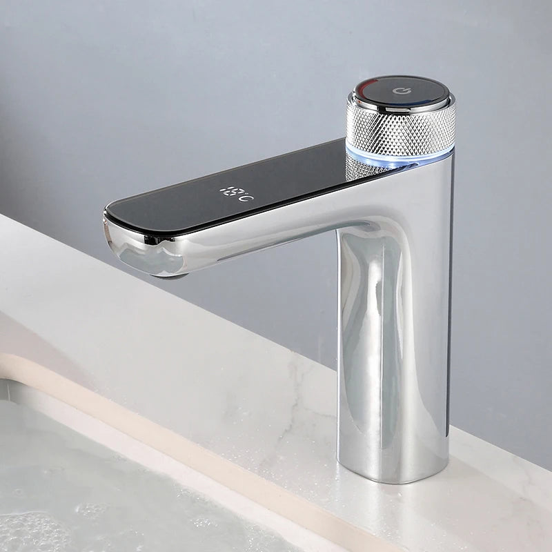 LumiFlow | Smart LED Temperature Display Brass Sink Tap