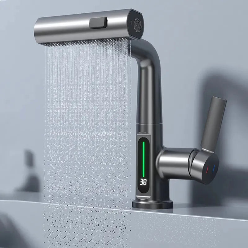 AquaGlow | LED Temperature-Display Bathroom Faucet