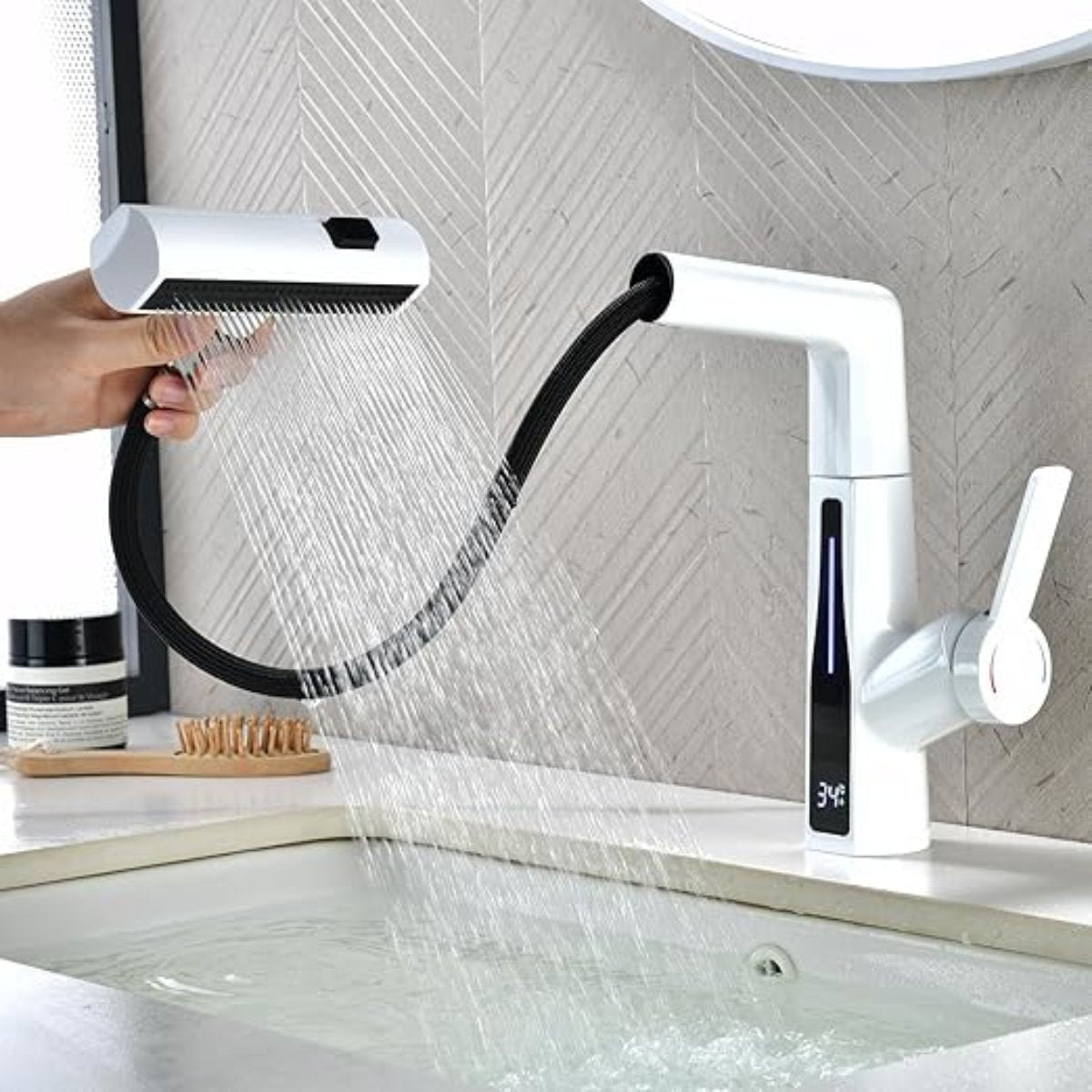 AquaGlow | LED Temperature-Display Bathroom Faucet