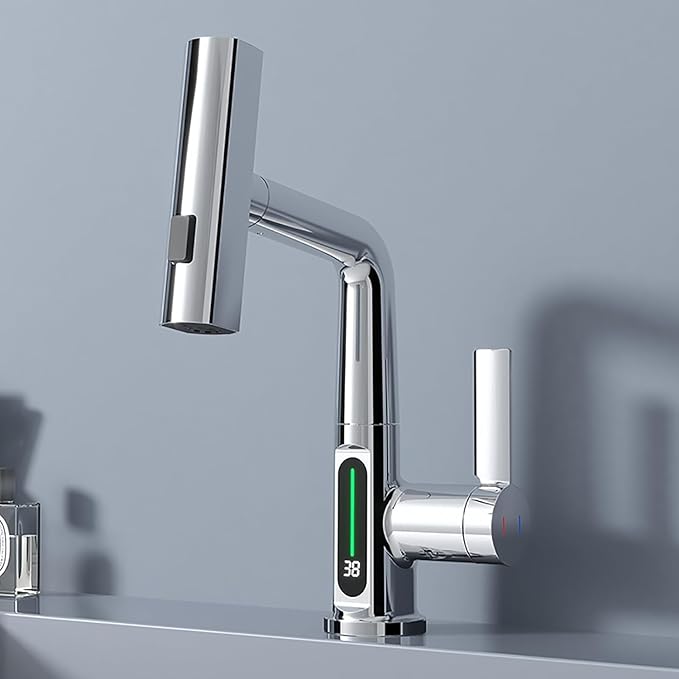 AquaGlow | LED Temperature-Display Bathroom Faucet