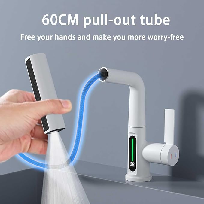 AquaGlow | LED Temperature-Display Bathroom Faucet