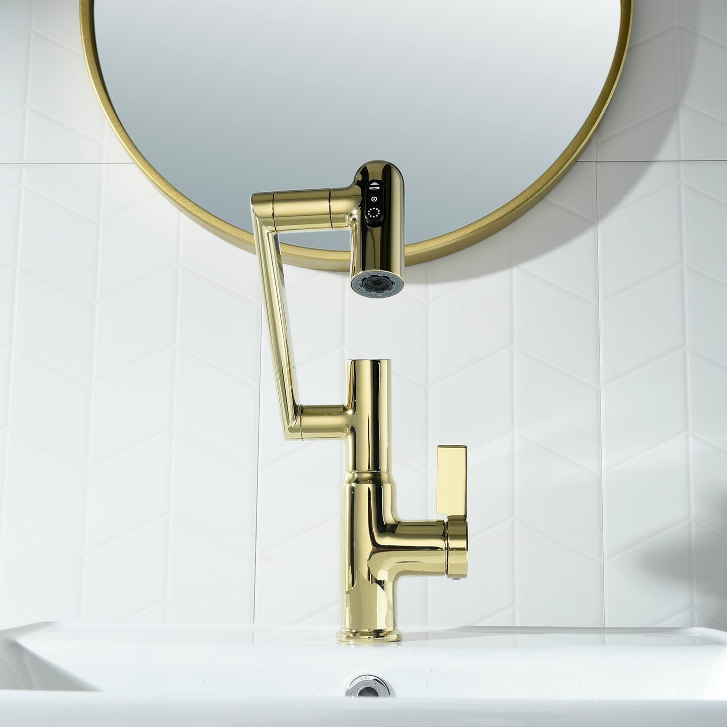 AquaSense | Smart Rotatable Bathroom Faucet with LED Temperature Display