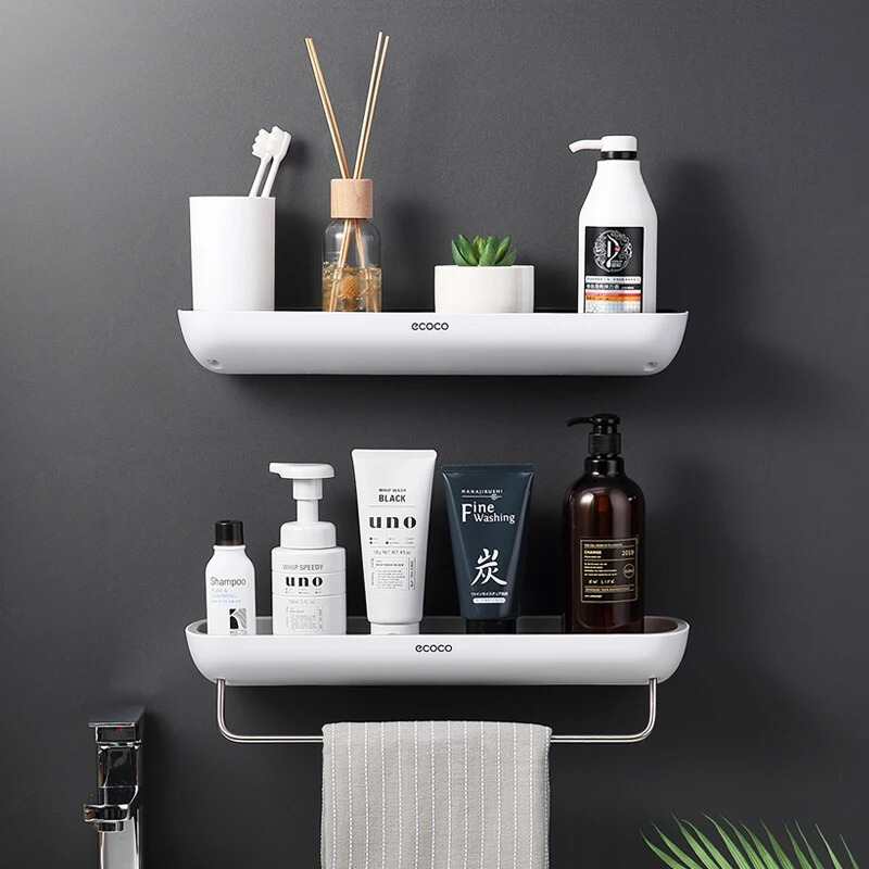 Organiq | No-Drill Bathroom Shelf with Built-In Drainage