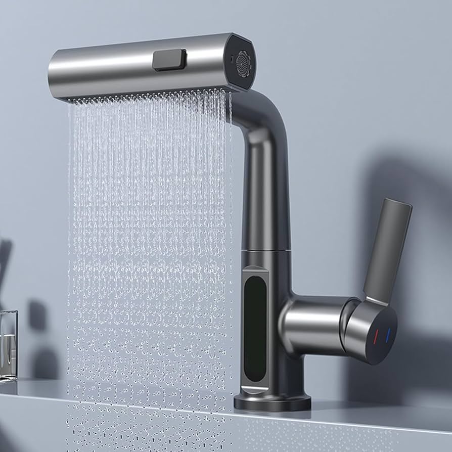 AquaGlow | LED Temperature-Display Bathroom Faucet