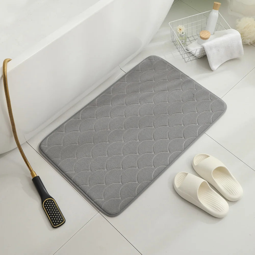CloudSoft | Super Absorbent Memory Foam Bath Mat | Quick Dry & Non-Slip