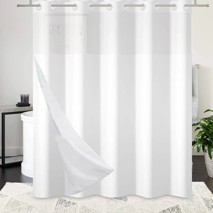 HookFree | No-hook shower curtain with snap-in liner