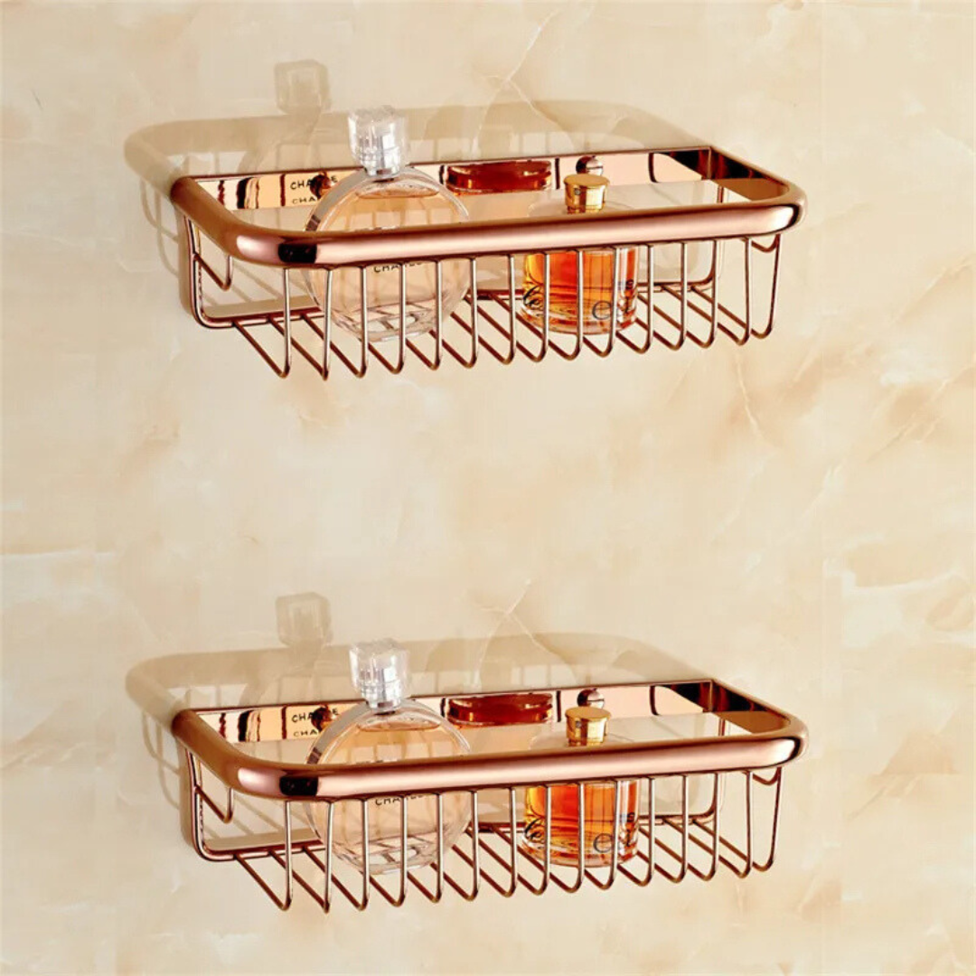 Aureo | Luxurious Rose Gold Shower Shelf