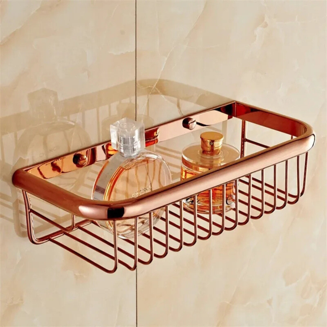 Aureo | Luxurious Rose Gold Shower Shelf