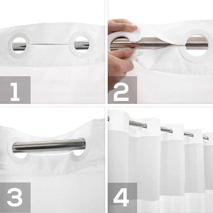 HookFree | No-hook shower curtain with snap-in liner