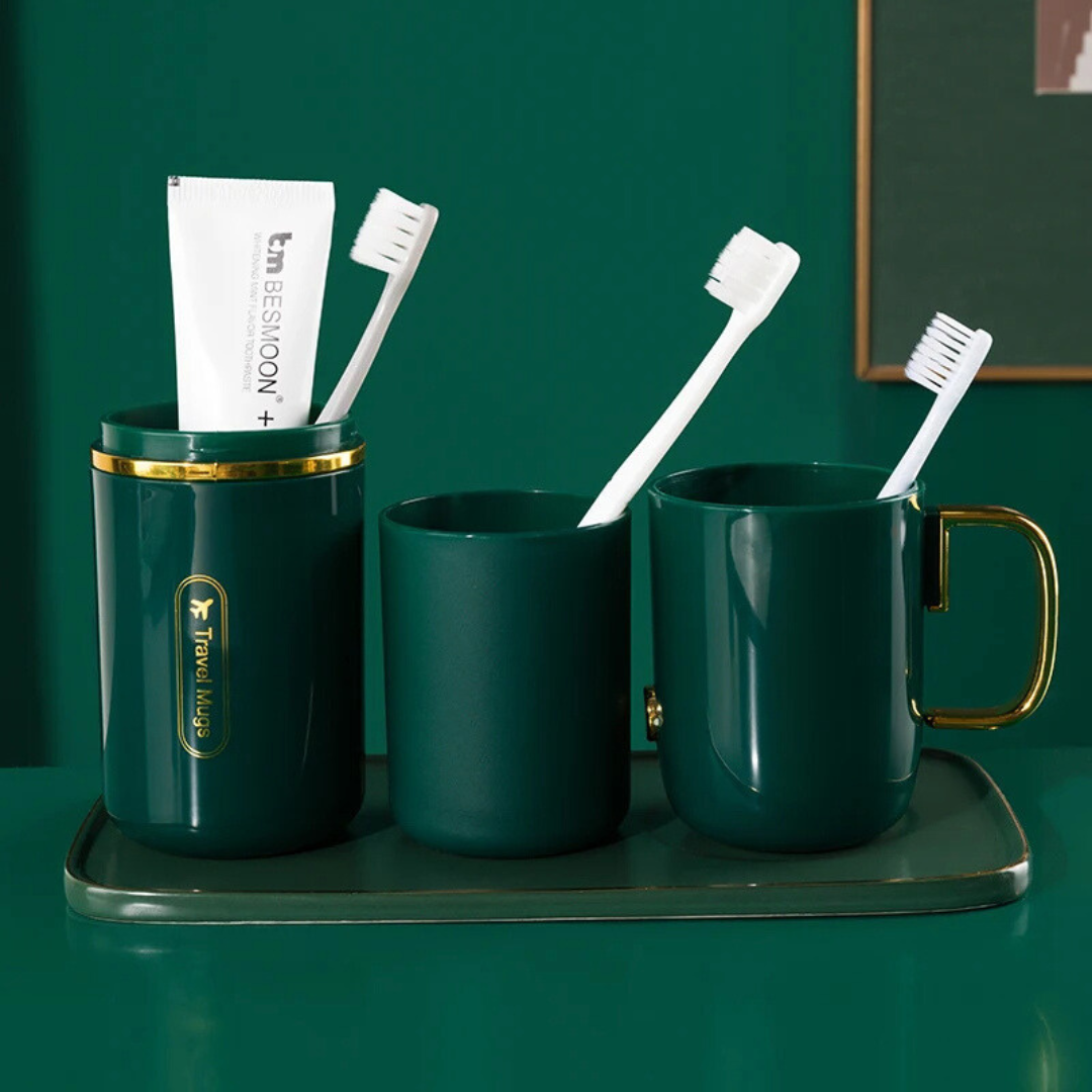 Nomad | Travel Toothbrush & Mouthwash Cup Set